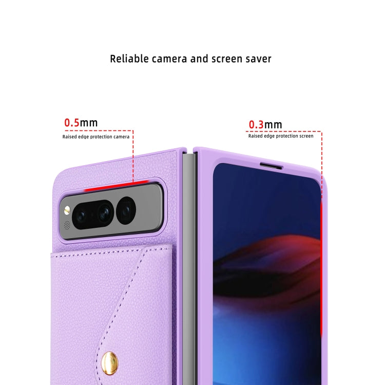 For Google Pixel Fold Litchi Texture Integrated Phone Case with Card Bag(Green) - Google Cases by PMC TechLife | Online Shopping South Africa | PMC TechLife | Buy Now Pay Later Mobicred