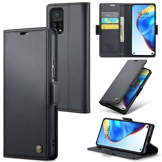 For Xiaomi Mi 10T 5G／10T Pro 5G CaseMe 023 Butterfly Buckle Litchi Texture RFID Anti-theft Leather Phone Case(Black) - Xiaomi Cases by CaseMe | Online Shopping South Africa | PMC Jewellery | Buy Now Pay Later Mobicred