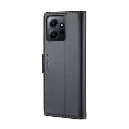 For Xiaomi Redmi Note 12 4G Global CaseMe 023 Butterfly Buckle Litchi Texture RFID Anti-theft Leather Phone Case(Black) - Xiaomi Cases by CaseMe | Online Shopping South Africa | PMC Jewellery | Buy Now Pay Later Mobicred