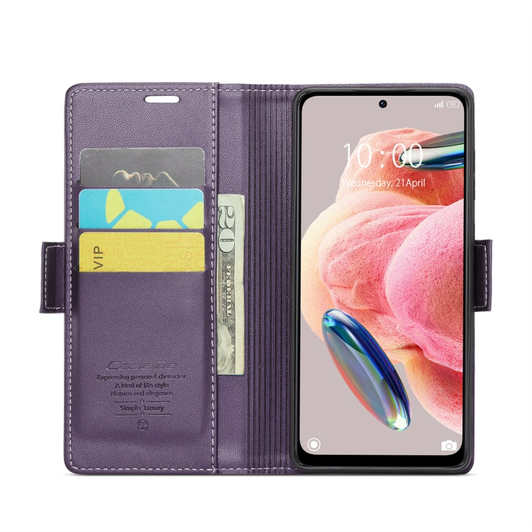 For Xiaomi Redmi Note 12 4G Global CaseMe 023 Butterfly Buckle Litchi Texture RFID Anti-theft Leather Phone Case(Pearly Purple) - Xiaomi Cases by CaseMe | Online Shopping South Africa | PMC Jewellery | Buy Now Pay Later Mobicred