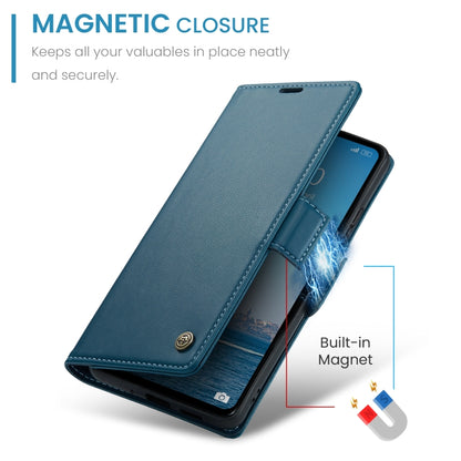 For Xiaomi Redmi 12 4G／12 5G／Note 12R／POCO M6 Pro 5G CaseMe 023 Butterfly Buckle Litchi Texture RFID Anti-theft Leather Phone Case(Blue) - Xiaomi Cases by CaseMe | Online Shopping South Africa | PMC Jewellery | Buy Now Pay Later Mobicred