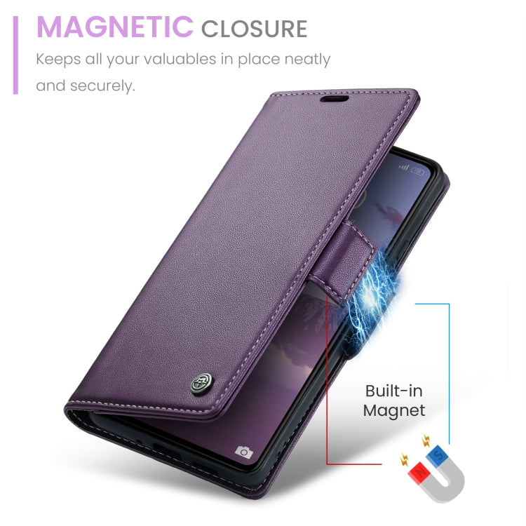 For Xiaomi Redmi 13C 4G / 13C 5G CaseMe 023 Butterfly Buckle Litchi Texture RFID Anti-theft Leather Phone Case(Pearly Purple) - Xiaomi Cases by CaseMe | Online Shopping South Africa | PMC Jewellery | Buy Now Pay Later Mobicred