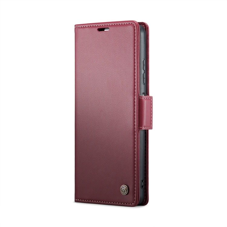 For Xiaomi Redmi Note 13 5G CaseMe 023 Butterfly Buckle Litchi Texture RFID Anti-theft Leather Phone Case(Wine Red) - Xiaomi Cases by CaseMe | Online Shopping South Africa | PMC Jewellery | Buy Now Pay Later Mobicred