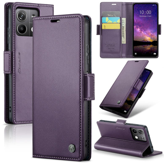 For Xiaomi Redmi Note 13 5G CaseMe 023 Butterfly Buckle Litchi Texture RFID Anti-theft Leather Phone Case(Pearly Purple) - Xiaomi Cases by CaseMe | Online Shopping South Africa | PMC Jewellery | Buy Now Pay Later Mobicred