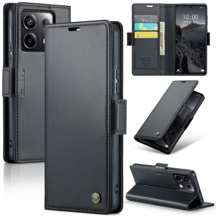 For Xiaomi Redmi Note 13 Pro 5G CaseMe 023 Butterfly Buckle Litchi Texture RFID Anti-theft Leather Phone Case(Black) - Xiaomi Cases by CaseMe | Online Shopping South Africa | PMC Jewellery | Buy Now Pay Later Mobicred