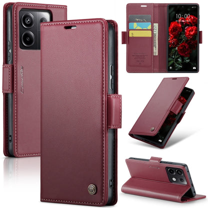 For Xiaomi Redmi Note 13 Pro 5G CaseMe 023 Butterfly Buckle Litchi Texture RFID Anti-theft Leather Phone Case(Wine Red) - Xiaomi Cases by CaseMe | Online Shopping South Africa | PMC Jewellery | Buy Now Pay Later Mobicred