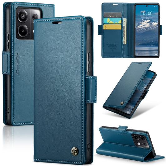 For Xiaomi Poco X6 5G CaseMe 023 Butterfly Buckle Litchi Texture RFID Anti-theft Leather Phone Case(Blue) - Xiaomi Cases by CaseMe | Online Shopping South Africa | PMC Jewellery | Buy Now Pay Later Mobicred