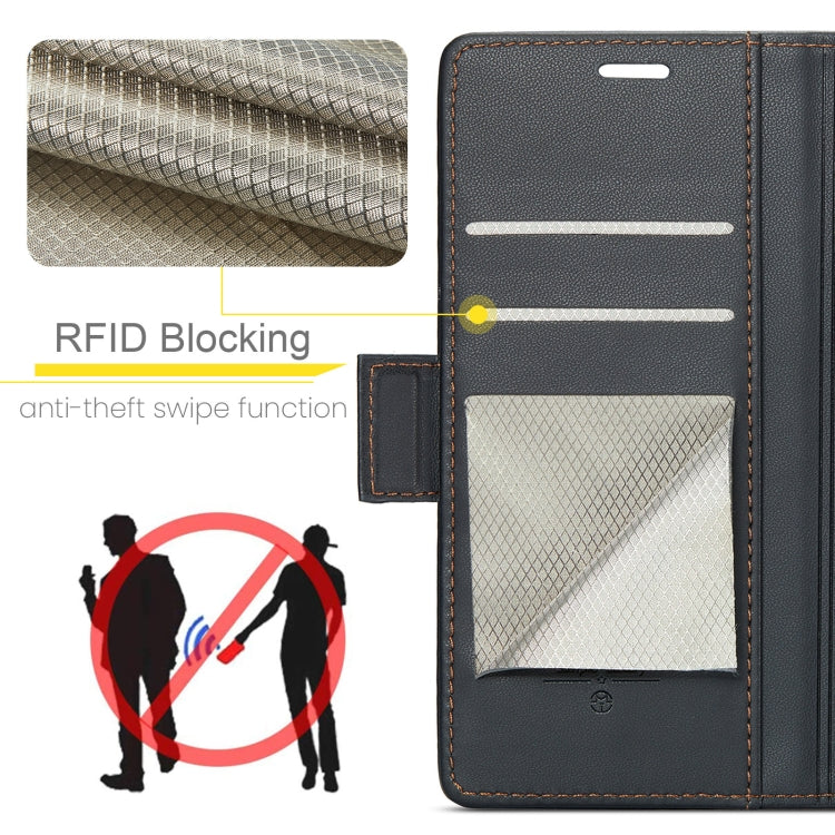 For Xiaomi Redmi Note 13 Pro+ 5G CaseMe 023 Butterfly Buckle Litchi Texture RFID Anti-theft Leather Phone Case(Black) - Note 13 Pro+ Cases by CaseMe | Online Shopping South Africa | PMC Jewellery