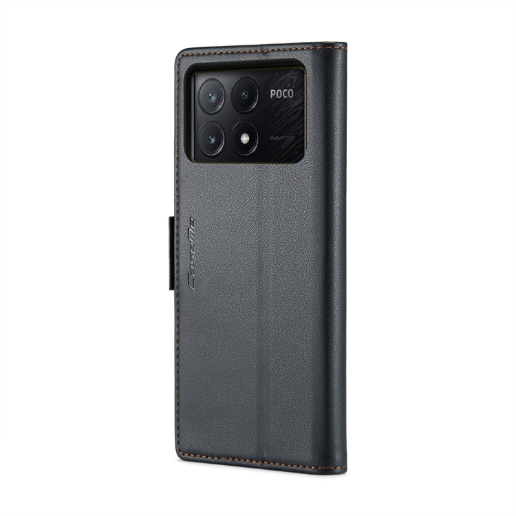 For Xiaomi Poco X6 Pro 5G/Redmi K70E 5G CaseMe 023 Butterfly Buckle Litchi Texture RFID Anti-theft Leather Phone Case(Black) - K70E Cases by CaseMe | Online Shopping South Africa | PMC Jewellery | Buy Now Pay Later Mobicred