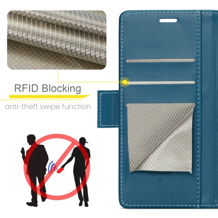 For Xiaomi Poco X6 Pro 5G/Redmi K70E 5G CaseMe 023 Butterfly Buckle Litchi Texture RFID Anti-theft Leather Phone Case(Blue) - K70E Cases by CaseMe | Online Shopping South Africa | PMC Jewellery | Buy Now Pay Later Mobicred