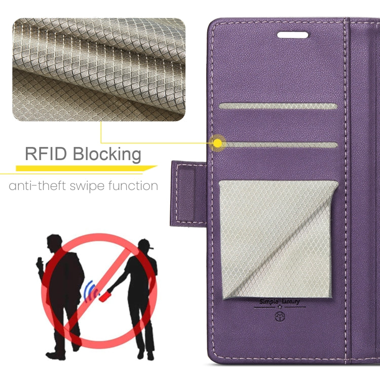 For Xiaomi Redmi Note 13 Pro 4G CaseMe 023 Butterfly Buckle Litchi Texture RFID Anti-theft Leather Phone Case(Pearly Purple) - Xiaomi Cases by CaseMe | Online Shopping South Africa | PMC Jewellery | Buy Now Pay Later Mobicred