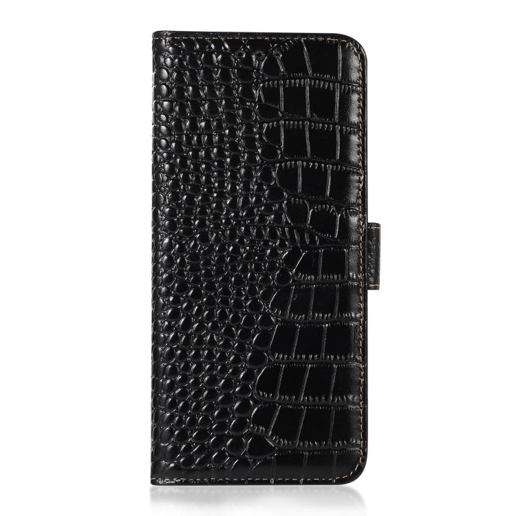 For OPPO Reno10 5G / 10 Pro 5G Global Crocodile Top Layer Cowhide Leather Phone Case(Black) - OPPO Cases by PMC Jewellery | Online Shopping South Africa | PMC Jewellery | Buy Now Pay Later Mobicred