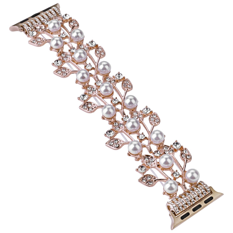 Four-leaf Bead Metal Watch Band For Apple Watch SE 2023 40mm(Rose Gold) - free shipping - PMC TechLife - Order now!