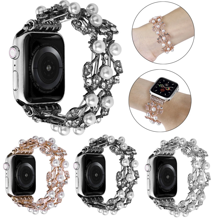 Four-leaf Bead Metal Watch Band For Apple Watch SE 2023 40mm(Rose Gold) - free shipping - PMC TechLife - Order now!