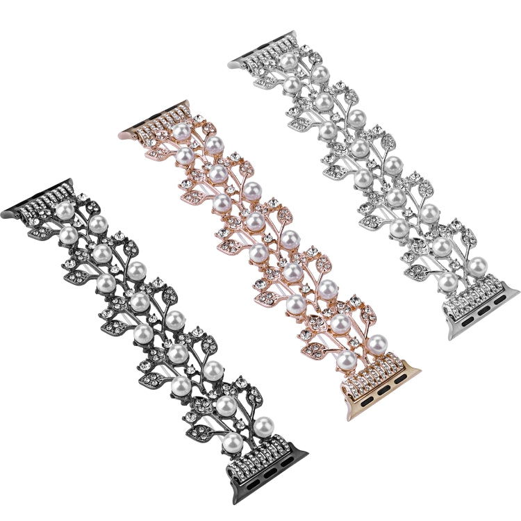 Four-leaf Bead Metal Watch Band For Apple Watch 9 45mm(Rose Gold) - free shipping - PMC TechLife - Order now!