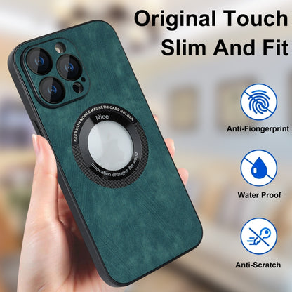 For iPhone 11 Pro Max Skin Feel Leather MagSafe Magnetic Phone Case(Green) - iPhone 11 Pro Max Cases by PMC Jewellery | Online Shopping South Africa | PMC Jewellery