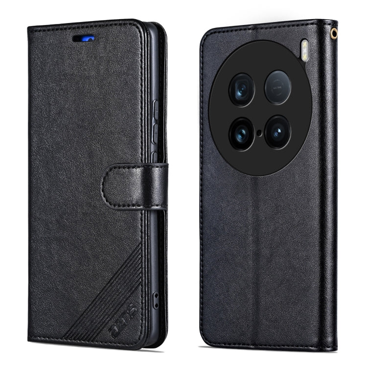 For vivo X100 Ultra AZNS Sheepskin Texture Flip Leather Phone Case(Black) - vivo Cases by AZNS | Online Shopping South Africa | PMC Jewellery | Buy Now Pay Later Mobicred