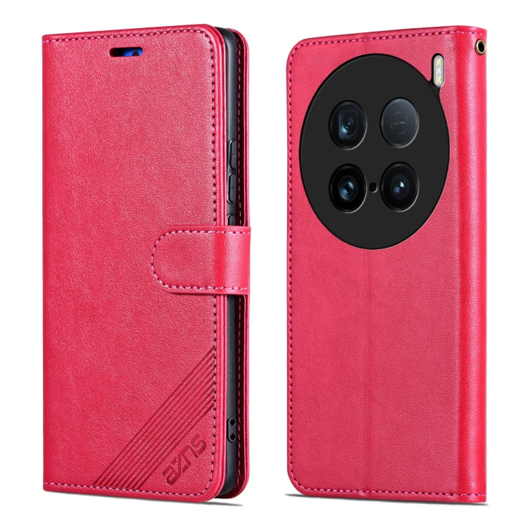 For vivo X100 Ultra AZNS Sheepskin Texture Flip Leather Phone Case(Red) - vivo Cases by AZNS | Online Shopping South Africa | PMC Jewellery | Buy Now Pay Later Mobicred