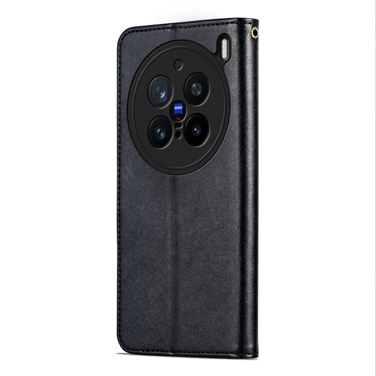 For vivo X200 Pro AZNS Sheepskin Texture Flip Leather Phone Case(Black) - X200 Pro Cases by AZNS | Online Shopping South Africa | PMC Jewellery | Buy Now Pay Later Mobicred