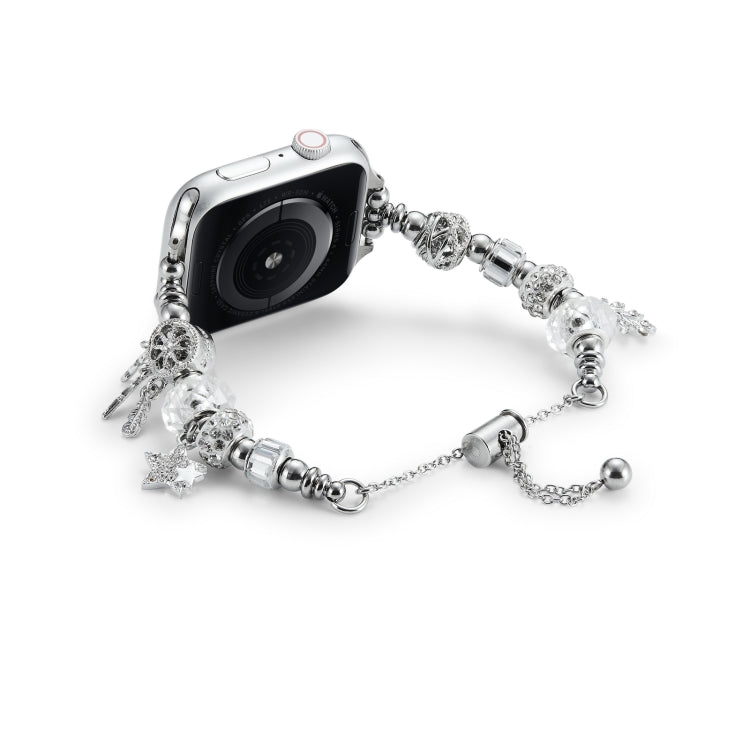 Bead Bracelet Metal Watch Band For Apple Watch SE 2023 44mm(Silver Star) - free shipping - PMC TechLife - Order now!