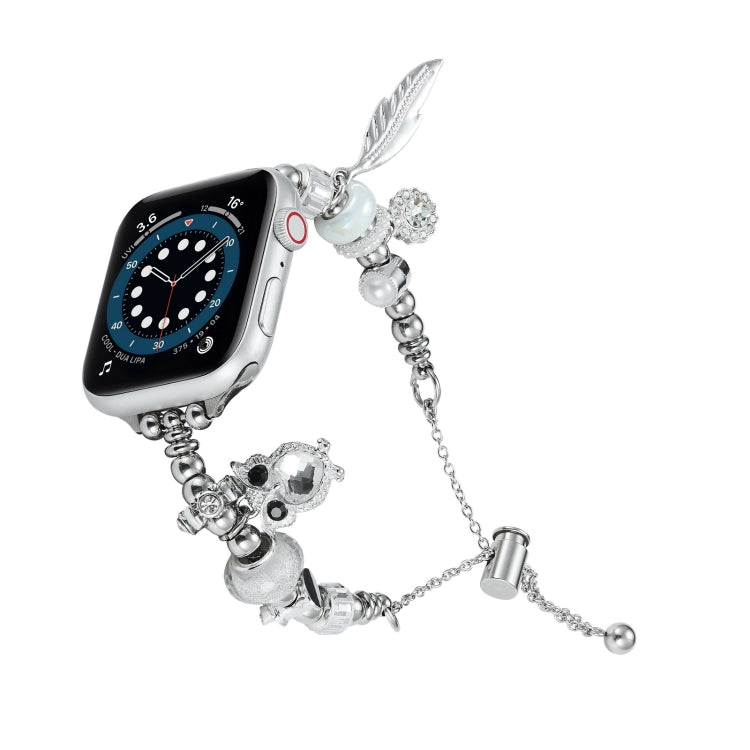 Bead Bracelet Metal Watch Band For Apple Watch Ultra 2 49mm(Silver Owl) - free shipping - PMC TechLife - Order now!