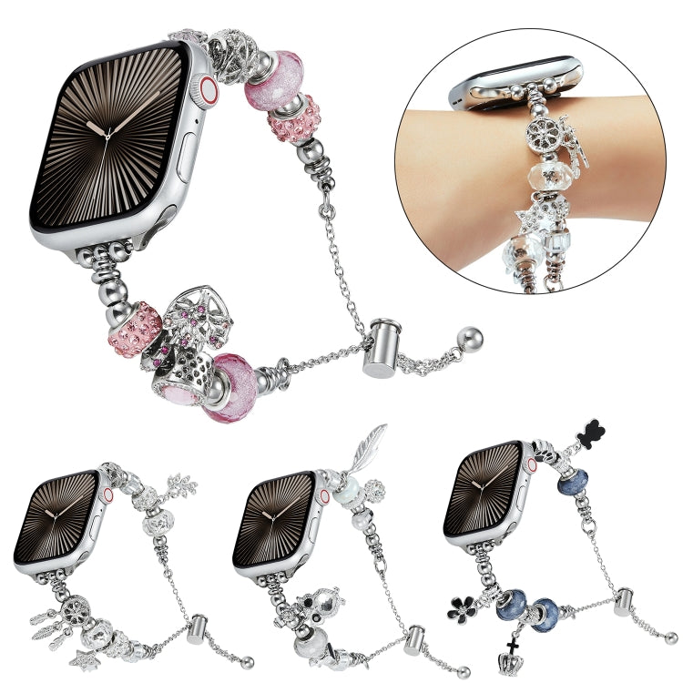 Bead Bracelet Metal Watch Band For Apple Watch SE 2023 40mm(Silver Owl) - free shipping - PMC TechLife - Order now!