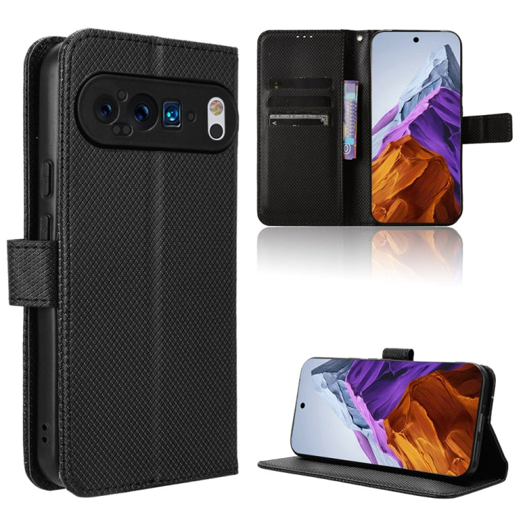 For Google Pixel 9 Diamond Texture Leather Phone Case(Black) - Google Cases by PMC Jewellery | Online Shopping South Africa | PMC Jewellery | Buy Now Pay Later Mobicred