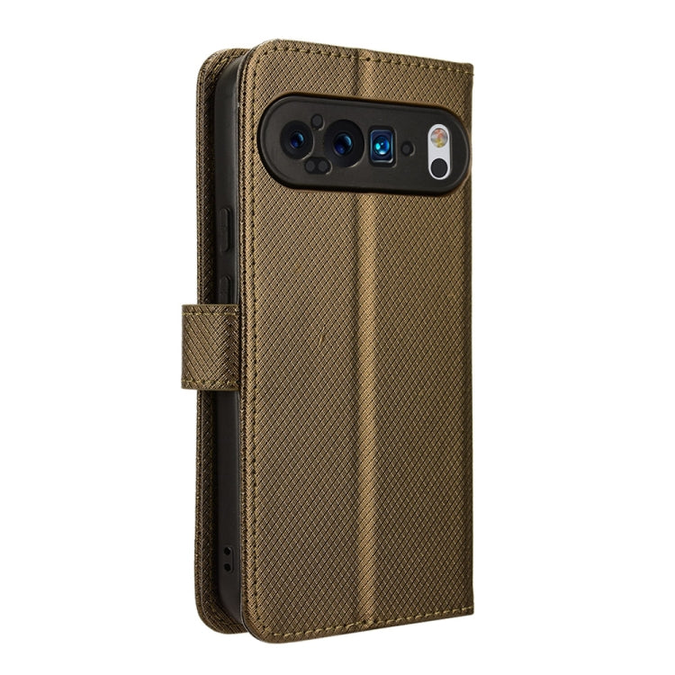 For Google Pixel 9 Diamond Texture Leather Phone Case(Brown) - Google Cases by PMC Jewellery | Online Shopping South Africa | PMC Jewellery | Buy Now Pay Later Mobicred