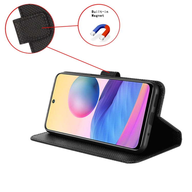 For Huawei nova Y72 4G Diamond Texture Leather Phone Case(Black) - Huawei Cases by PMC TechLife | Online Shopping South Africa | PMC TechLife | Buy Now Pay Later Mobicred