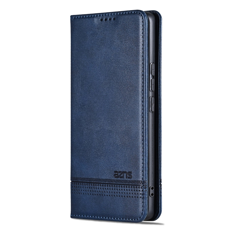 For Huawei Pura 70 Fine Hole AZNS Magnetic Calf Texture Flip Leather Phone Case(Dark Blue) - free shipping - PMC Jewellery - Order now!