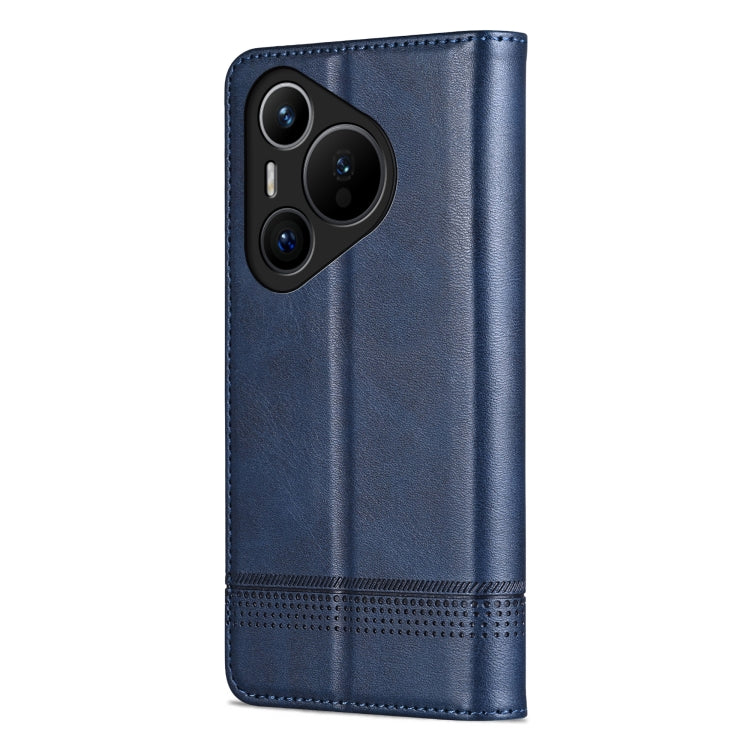 For Huawei Pura 70 Fine Hole AZNS Magnetic Calf Texture Flip Leather Phone Case(Dark Blue) - free shipping - PMC Jewellery - Order now!