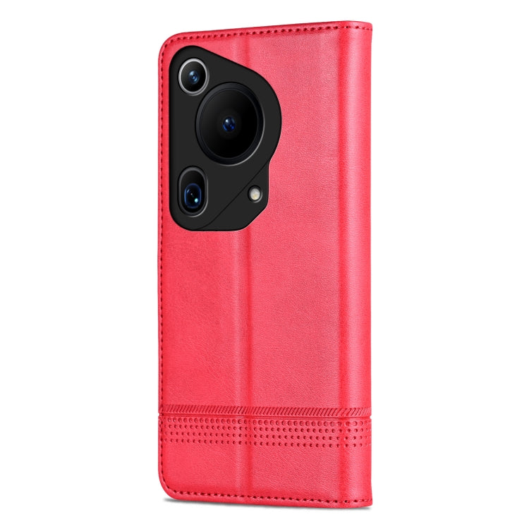 For Huawei Pura 70 Ultra AZNS Magnetic Calf Texture Flip Leather Phone Case(Red) - free shipping - PMC Jewellery - Order now!