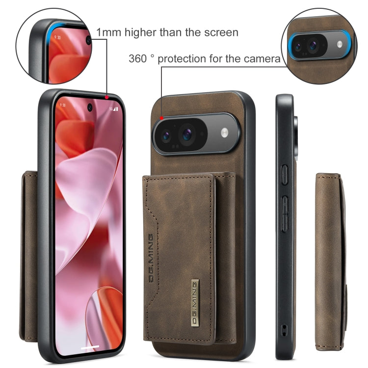 For Google Pixel 9 / 9 Pro DG.MING M2 Series 3-Fold Multi Card Bag + Magnetic Phone Case(Coffee) - Google Cases by DG.MING | Online Shopping South Africa | PMC Jewellery | Buy Now Pay Later Mobicred