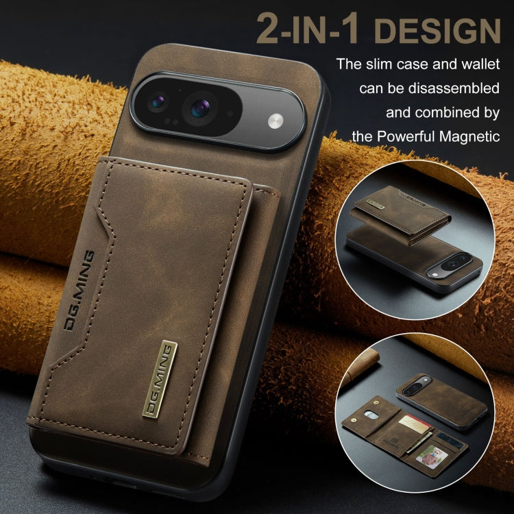 For Google Pixel 9 / 9 Pro DG.MING M2 Series 3-Fold Multi Card Bag + Magnetic Phone Case(Coffee) - Google Cases by DG.MING | Online Shopping South Africa | PMC Jewellery | Buy Now Pay Later Mobicred