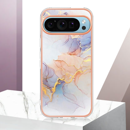 For Google Pixel 9 / 9 Pro Electroplating IMD TPU Phone Case(White Marble) - Google Cases by PMC Jewellery | Online Shopping South Africa | PMC Jewellery | Buy Now Pay Later Mobicred