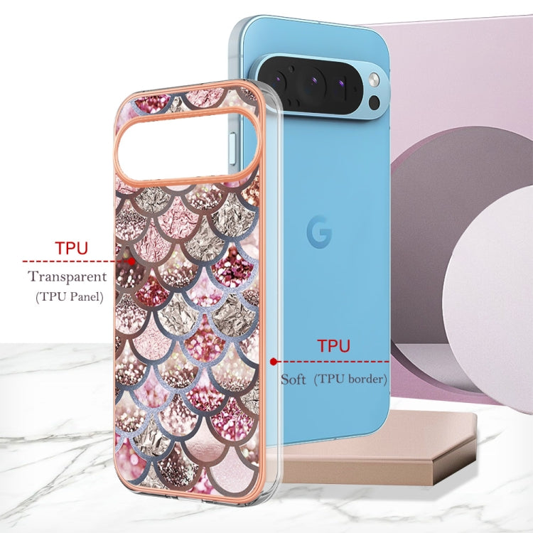 For Google Pixel 9 Pro XL Electroplating IMD TPU Phone Case(Pink Scales) - Google Cases by PMC Jewellery | Online Shopping South Africa | PMC Jewellery | Buy Now Pay Later Mobicred