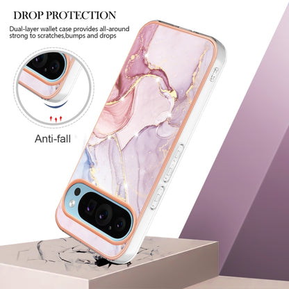 For Google Pixel 9 Pro XL Electroplating Marble Dual-side IMD Phone Case(Rose Gold 005) - Google Cases by PMC Jewellery | Online Shopping South Africa | PMC Jewellery | Buy Now Pay Later Mobicred