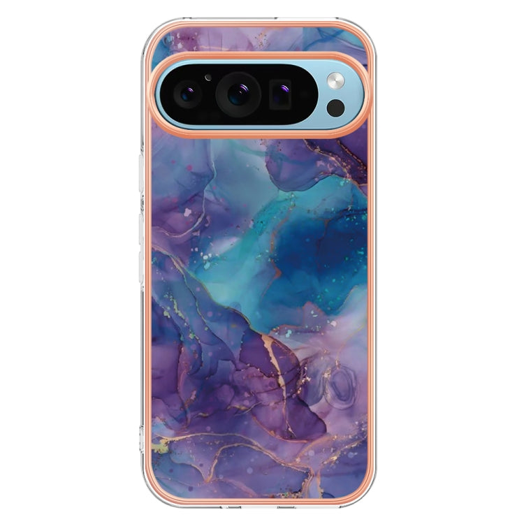 For Google Pixel 9 Pro XL Electroplating Marble Dual-side IMD Phone Case(Purple 016) - Google Cases by PMC Jewellery | Online Shopping South Africa | PMC Jewellery | Buy Now Pay Later Mobicred