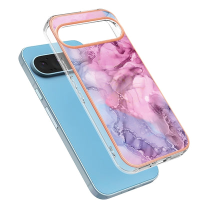 For Google Pixel 9 Pro XL Electroplating Marble Dual-side IMD Phone Case(Pink 013) - Google Cases by PMC Jewellery | Online Shopping South Africa | PMC Jewellery | Buy Now Pay Later Mobicred