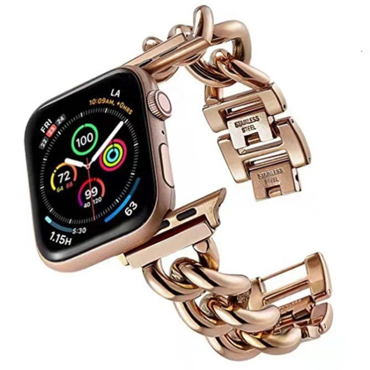 Big Denim Chain Metal Watch Band For Apple Watch Ultra 2 49mm(Rose Gold) - free shipping - PMC TechLife - Order now!