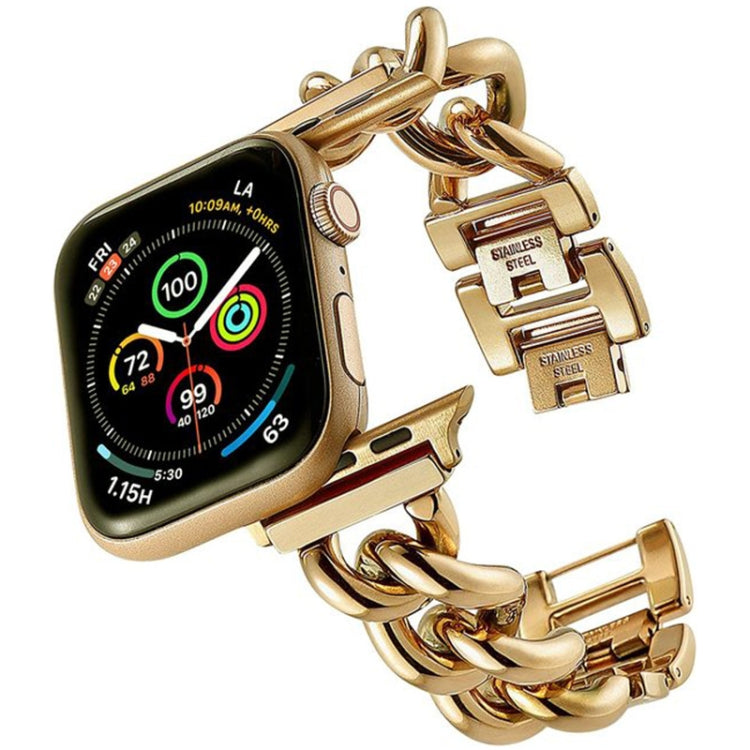 Big Denim Chain Metal Watch Band For Apple Watch 9 45mm(Gold) - free shipping - PMC TechLife - Order now!