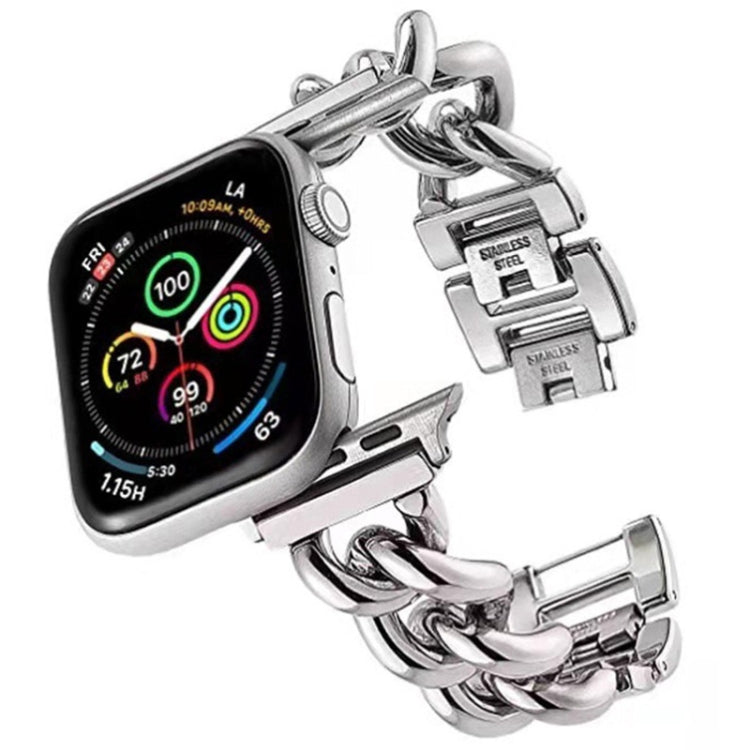 Big Denim Chain Metal Watch Band For Apple Watch 9 41mm(Silver) - free shipping - PMC TechLife - Order now!