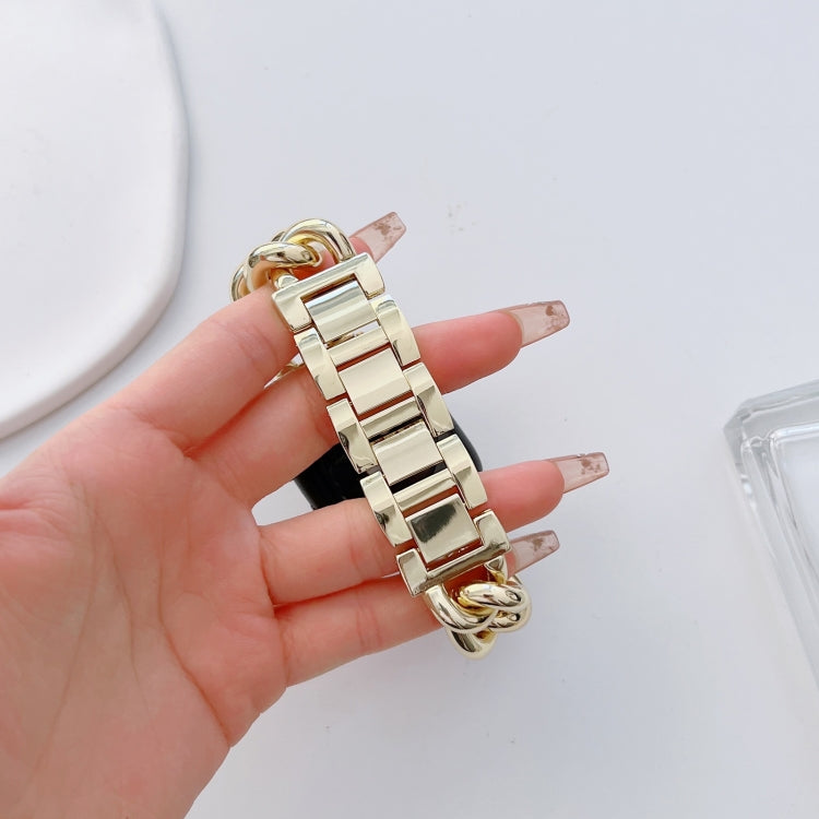 Big Denim Chain Metal Watch Band For Apple Watch Series 10 42mm(Gold) - free shipping - PMC TechLife - Order now!