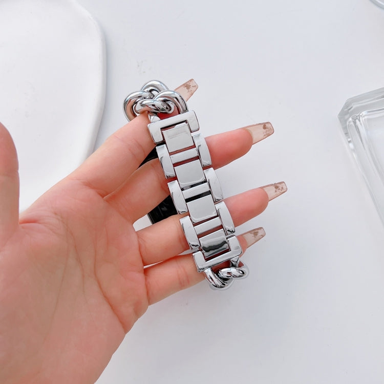 Big Denim Chain Metal Watch Band For Apple Watch Series 10 46mm(Silver) - free shipping - PMC TechLife - Order now!