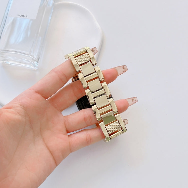 Plaid Metal Watch Band For Apple Watch Series 10 42mm(Gold) - free shipping - PMC TechLife - Order now!