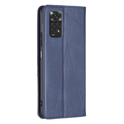 For Xiaomi Redmi Note 12S 4G / Note 11  Rhombus Texture Magnetic Leather Phone Case(Blue) - Xiaomi Cases by PMC Jewellery | Online Shopping South Africa | PMC Jewellery | Buy Now Pay Later Mobicred