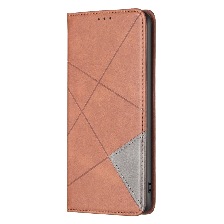 For Xiaomi Poco F5 5G / Redmi Note 12 Turbo Rhombus Texture Magnetic Leather Phone Case(Brown) - Xiaomi Cases by PMC Jewellery | Online Shopping South Africa | PMC Jewellery | Buy Now Pay Later Mobicred