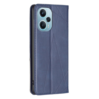 For Xiaomi Poco F5 5G / Redmi Note 12 Turbo Rhombus Texture Magnetic Leather Phone Case(Blue) - Xiaomi Cases by PMC Jewellery | Online Shopping South Africa | PMC Jewellery | Buy Now Pay Later Mobicred