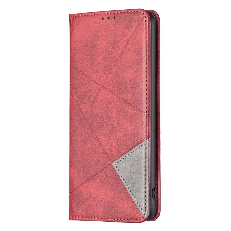 For Xiaomi Redmi Note 13 Rhombus Texture Magnetic Leather Phone Case(Red) - Xiaomi Cases by PMC Jewellery | Online Shopping South Africa | PMC Jewellery | Buy Now Pay Later Mobicred