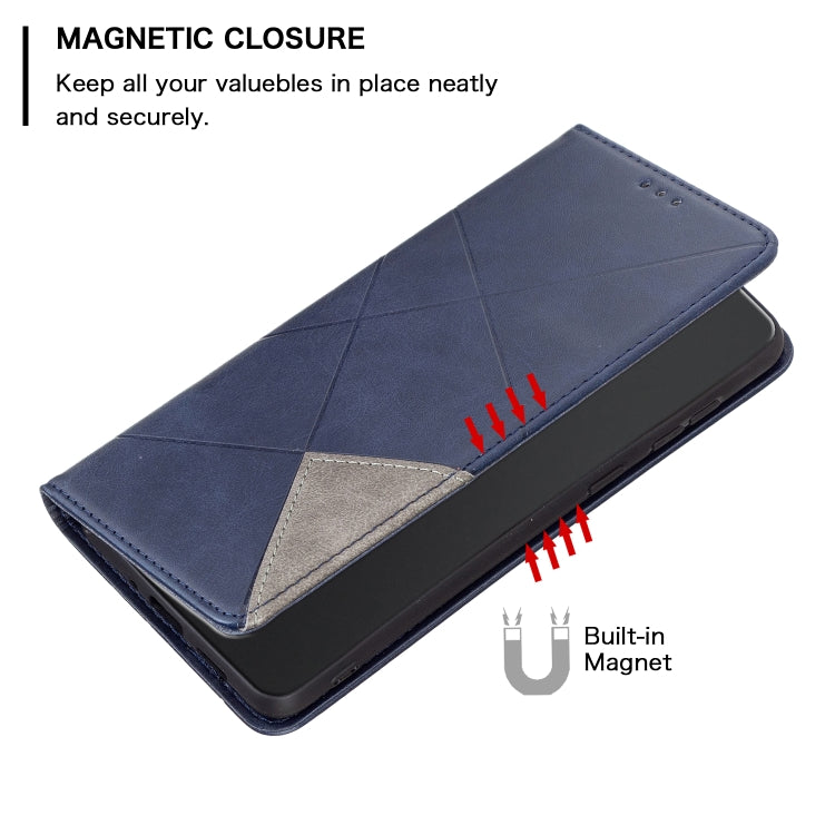 For Xiaomi 13T / 13T Pro / Redmi K60 Ultra Rhombus Texture Magnetic Leather Phone Case(Blue) - Redmi K60 Ultra Cases by PMC Jewellery | Online Shopping South Africa | PMC Jewellery | Buy Now Pay Later Mobicred